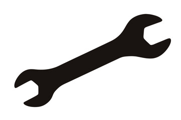 wrench silhouette vector, spanner open box icon vector
