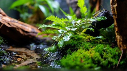 Obraz premium Dreamy green plant fish aquarium