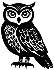  Owl Silhouette Poised for Midnight Flight