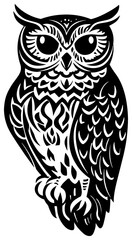 Silhouette of owl bird 
