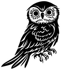  Owl Silhouette Poised for Midnight Flight