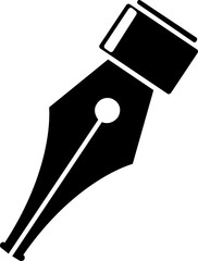 Pen nib icon set.fountain pen tool icon. vector element can be used for nib feather pen designed concept from education collection.Fountain pen nib glyph vector, sign, symbol, logo, illustration.