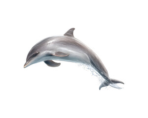 A dolphin leaps out of the water in an energetic display
