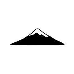 Silhouette of mountain with snow capped peak