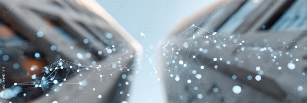 Aufkleber modern ai network and data symbols in futuristic digital space premium business transformation conte