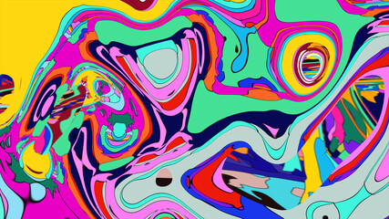 Colorful, abstract, fluid, and geometric background for a music festival