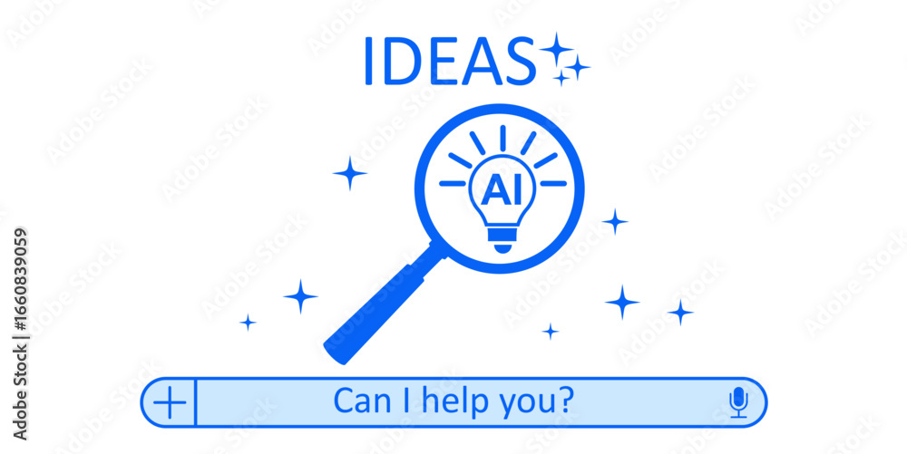 Poster ai help search the ideas vector for artificial intelligence, creative thinking, and innovation. perf