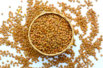 Nutritious brown lentils rich in protein.