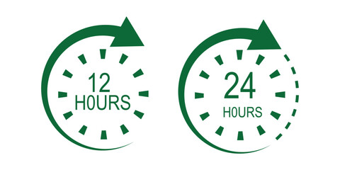 12 hour service icon set vector illustration.