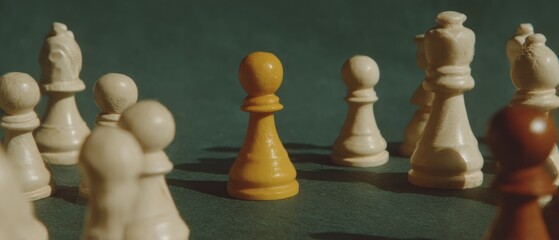 Professional Legal Concept of Collective Action with Chess Pawns Highlighted Modern Authentic Visual for Corporate Advocacy and Marketing Campaigns