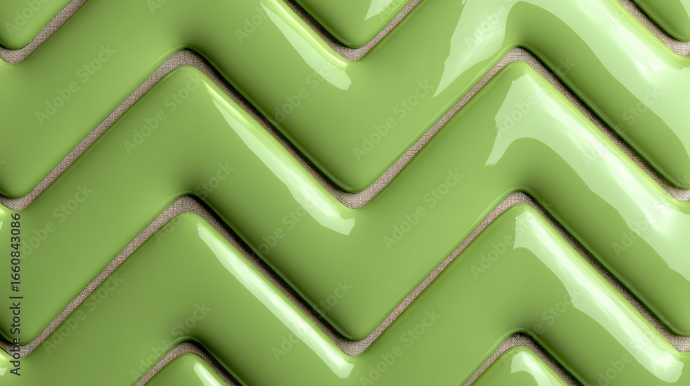 Aufkleber abstract green textured chevron pattern with glossy finish and subtle fabric texture