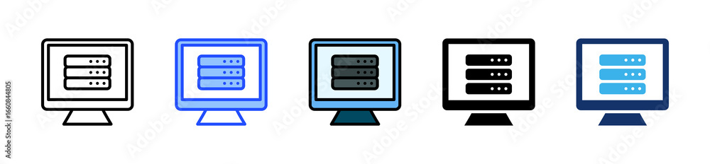 Poster business data icon collection with multiple styles