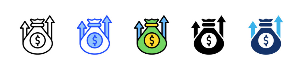 Business Funding Icon Collection With Multiple Styles