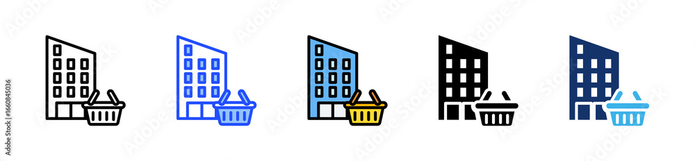 Aufkleber b2b e commerce icon collection with multiple styles