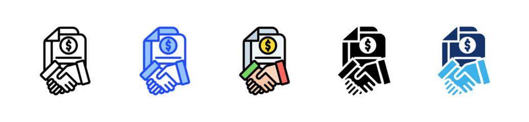 Investment Deal Icon Collection With Multiple Styles