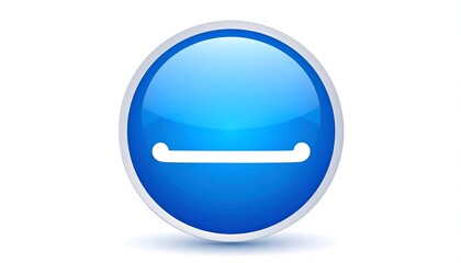 Blue Glossy Button Icon.