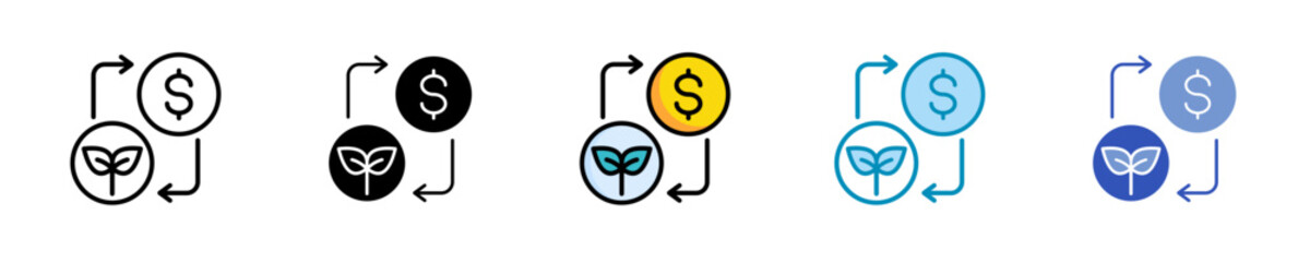 Farmer Finance  Icon Set Multiple Style Collection
