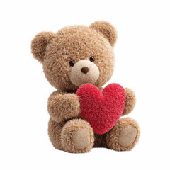 Obraz premium Adorable Teddy Bear Holding a Heart Symbol of
