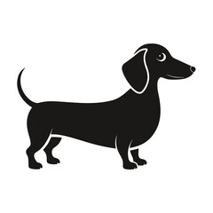 Simple Black Dachshund Illustration