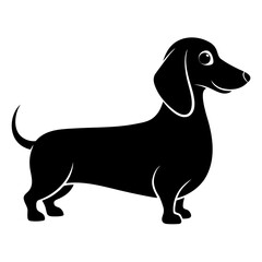 Simple Black Dachshund Illustration