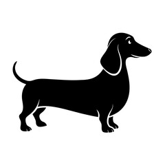 Simple Black Dachshund Illustration