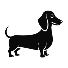 Simple Black Dachshund Illustration