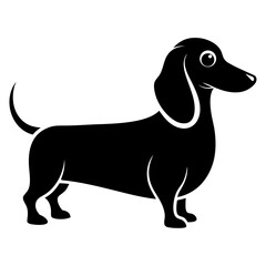 Simple Black Dachshund Illustration