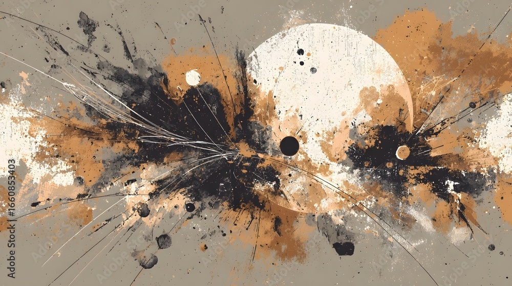 Aufkleber a captivating abstract painting featuring a bold dynamic composition of vivid color splashes express