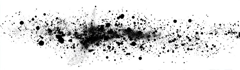 Abstract black splatters on a white background