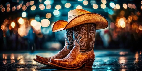 Enjoy the Rustic Charm of Cowboy Boots and Hats.