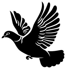 Obraz premium Silhouette of flying dove bird