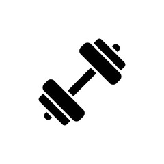 Dumbbell icon. Simple solid style. Weight, gym, strength, exercise, fitness, dumbbell, barbell, power, athletic, weights concept. Silhouette, glyph symbol. Vector isolated design