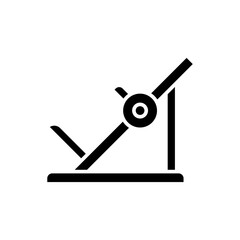 Leg press machine icon. Simple solid style. Fitness, gym, training, workout, muscle, power, strength, legs, sport equipment concept. Silhouette, glyph symbol. Vector isolated design