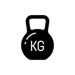Weight kg icon. Simple solid style. Weight for sport badge, heavy, kilo, product, sport, label, health, iron, dumbbell, measurement concept. Silhouette, glyph symbol. Vector isolated design