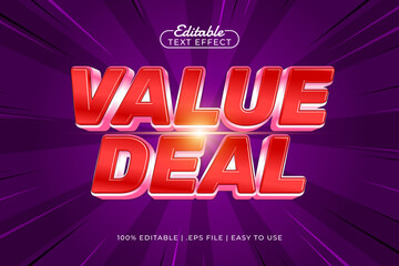 value deal editable text effect with a discount and sale text style