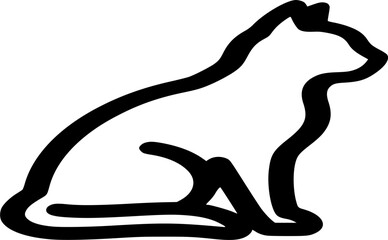 Fototapeta premium Cat sitting pose silhouette vector art illustration on white background