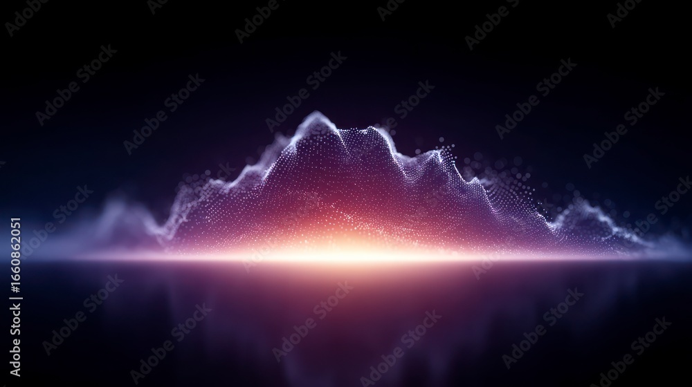 Aufkleber abstract pulsating wave form with illuminated center and subtle mist effect