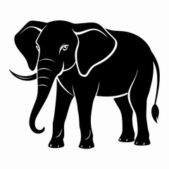 Majestic Elephant Silhouette Vector