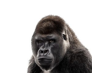 Obraz premium Half-body portrait of a gorilla directly facing the camera