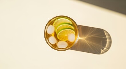 Refreshing Iced Tea with Lime Slices