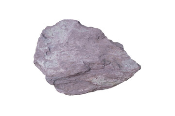 Natural specimen of shale rock isolated on white background.   