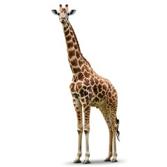 Fototapeta premium Giraffe portrait against white background