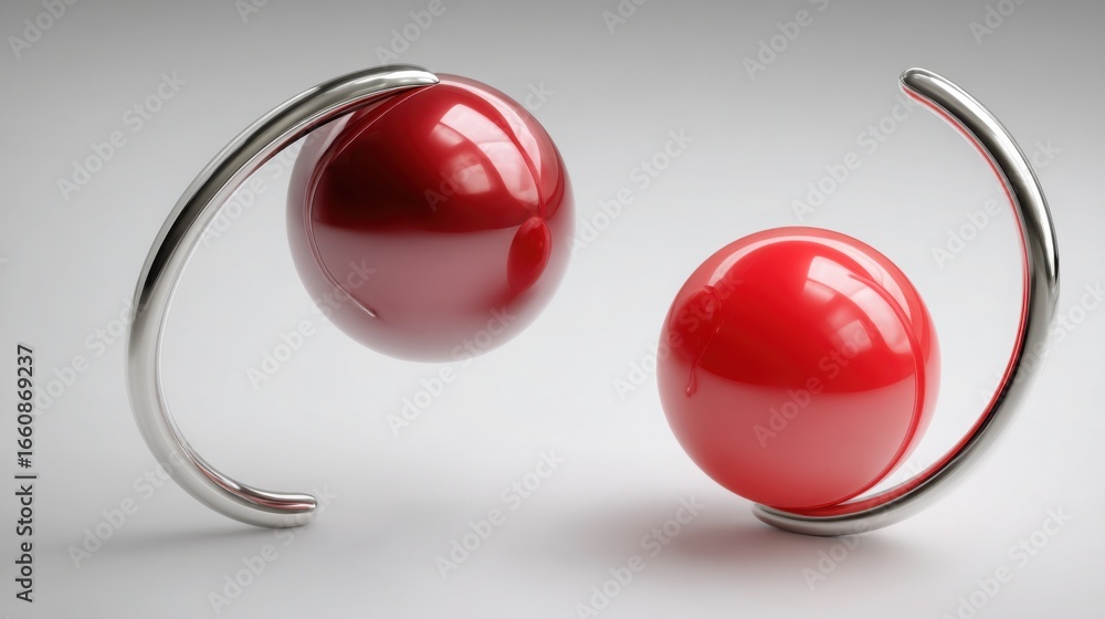 Poster two red balls positioned on a white surface representing the fibonacci bounce vs macro pressure dash