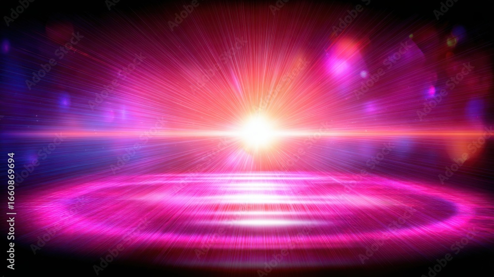 Poster bright light burst effect representing fibonacci fakeout detection scanner icon concept for alerting