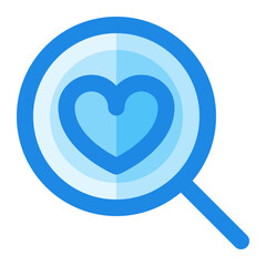 search love blue filled icon