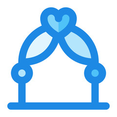 wedding arch decoration blue filled icon