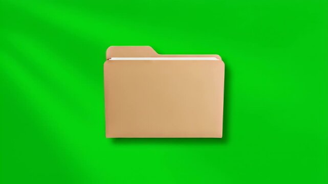 Isolated file folder graphic on green screen background for presentation