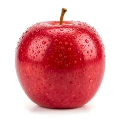 red apple with water drops