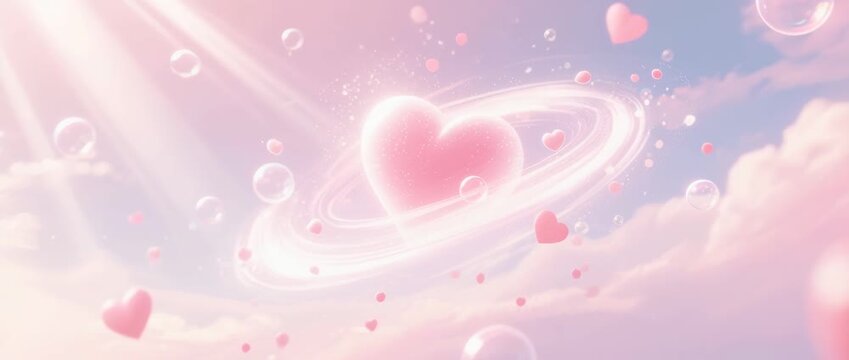 A romantic pink heart background for Valentine's Day