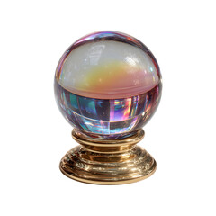 a crystal ball on a stand. Halloween witchy Fortune Teller desk prop. Perfect for Halloween decor, witchcraft, magical. isolated on transparent background.